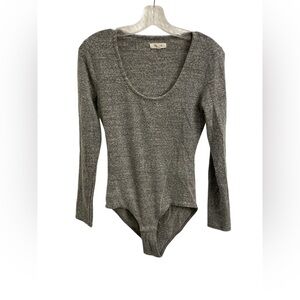 Madewell Gray Long Sleeve Women's Bodysuit. Size Medium.